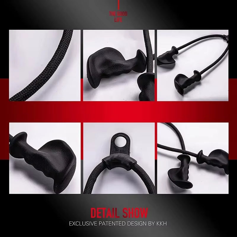 Fitness Biceps Triceps Rope Pull down Grip Handles Muscle Gym Rope Pulley Cable Machine Attachment Back Pulls Pulley Accessories
