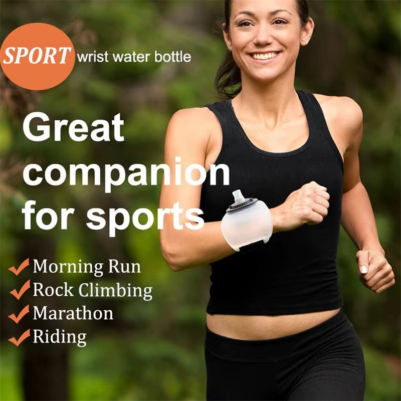 Outdoor Portable Running Wrist Water Bottle Adjustable Small Sports Wrist Water Bottle Cup for Outdoor Fitness Cycling Marathon